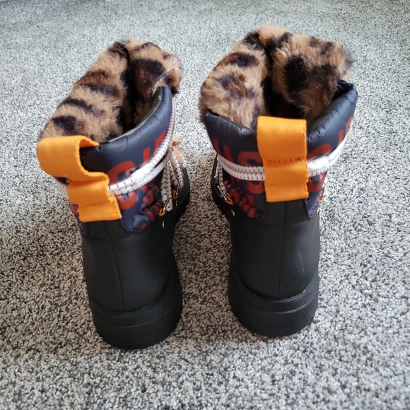 Circus by Sam Edelman Rex Navy Leopard Snow Faux Fur Boots Booties size 8.5 - Picture 6 of 9